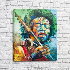 Jimi Hendrix cu chitara, acril