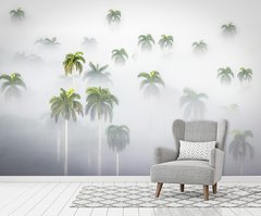 Pădurea de palmieri în ceață, vedere de sus