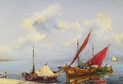Georgy Lapchin - barca cu pânze roșie