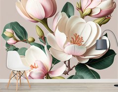 Muguri mari de magnolie, roz pal