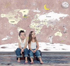 Harta lumii , spatiul cosmic pentru copii in romana ,pudra