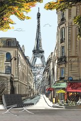 Turnul Eiffel și casele pariziene