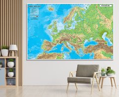 Harta fizica a Europei, limba Romana