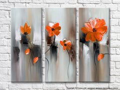 Flori portocalii pe fundal abstract