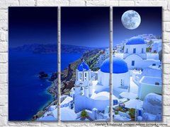 Grecia, insula Thira sub lună