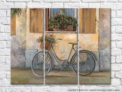 Bicicletă cu coș lângă fereastra 001