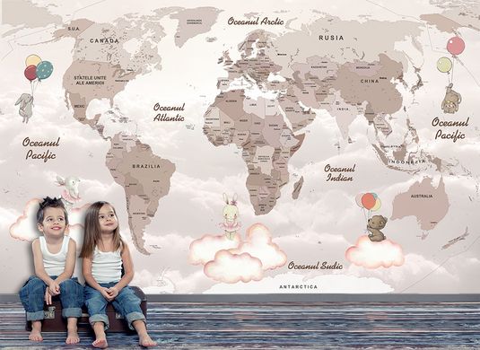 Harta lumii , pentru fete in romana , roz