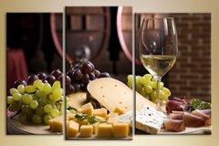 Триптих, Натюрморт, сыр и вино
