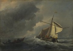 Голландское судно в сильный ветер