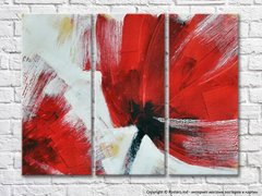Callas roșii pe un fundal alb în pictura în ulei