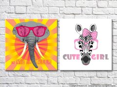 Слон и зебра в розовых очках