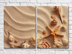 Ракушки и морская звезда на песке