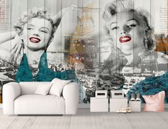 Portrete ale lui Marilyn Monroe pe un fundal de epocă