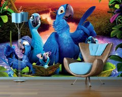 Компания попугаев из мультфильма Рио