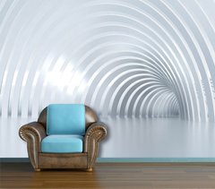 Поворот в куполообразный полосатый туннель