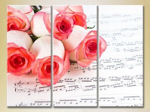 Triptic de trandafiri pe partituri