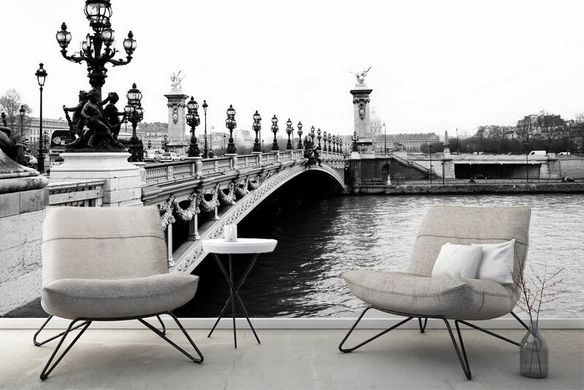 Podul Parisului în stil alb-negru