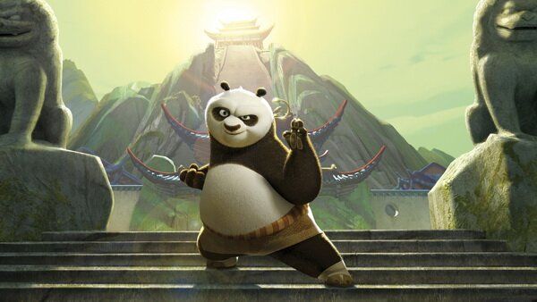 Fototapet Kong Fu panda pe trepte