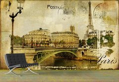 Carte poștală cu o poză a Parisului în stil vintage