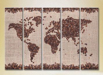 Полиптих Кофейные зерна. Карта мира_04