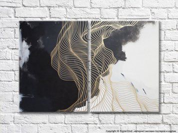 Золотистые переплетения на черно белом фоне