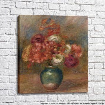 Pierre Auguste Renoir Buchet de flori &icirc;ntr-o vază verde