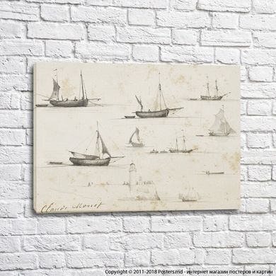 Лодки и пристань, 1857 г.