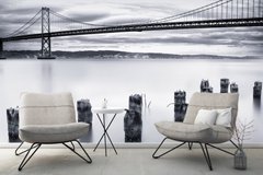 Podul Oakland Harbour în stil alb-negru