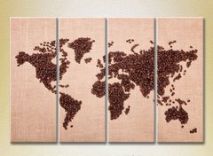 Полиптих Кофейные зерна. Карта мира