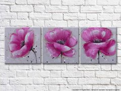 Триптих из розовых маков