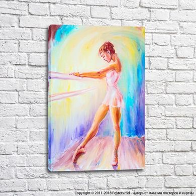 Balerina desenată pe un fundal colorat, balet