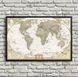 Harta fizico politica a lumii, stil vintage