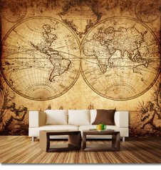 Древняя карта мира , винтаж