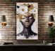 Portret luminos al unei femei africane &icirc;n haine naționale pe fundal galben, 80x120 cm