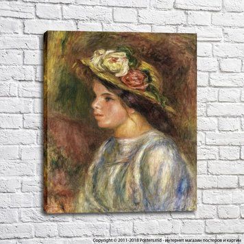 Pierre Auguste Renoir, Bustul unei femei cu pălărie de paie, 1914.