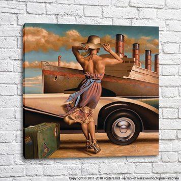 Fată cu pălărie cu Titanicul pe fundal, Peregrine Heathcote