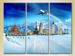 Триптих Памятники мировой архитектуры на зимнем фоне