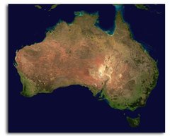 Австралия, фото со спутника