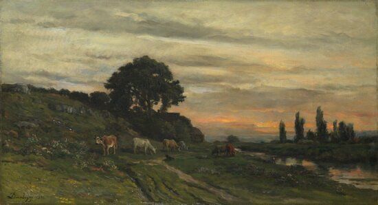 Landscape with Cattle by a Stream
