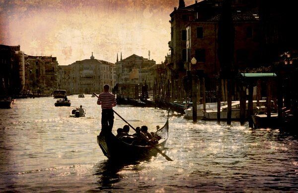 Fototapet Veneția, gondolieri