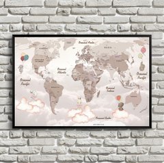 Harta lumii, p u fete in romana, bej