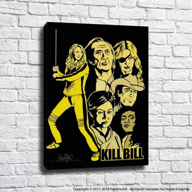 Черный постер с героями из фильма Убить Билла