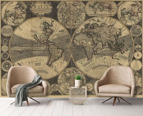 Карта мира 16 век, ретро