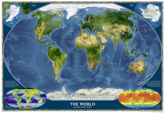 Fototapet Harta lumii - Satellit (2001)