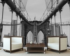 Бруклинский мост в черно белом стиле