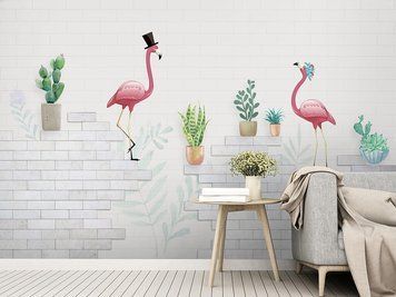Doi flamingo &icirc;n rochii retro