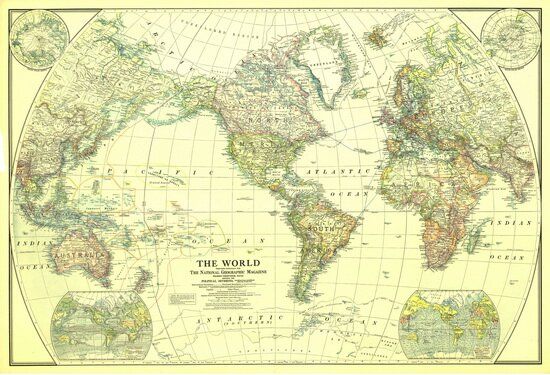 Fototapet Harta lumii - Diviziuni politice (1922)