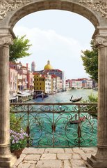 Фреска арка с колоннами вид с балкона, Венеция