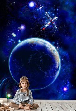 Спутник на фоне планеты Земля, космос