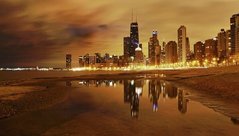 Fototapet Chicago noaptea